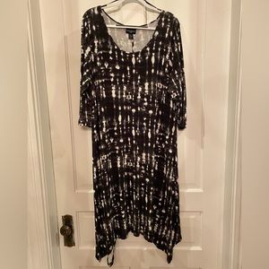 Cynthia Rowley Black/White Printed Dress 2X